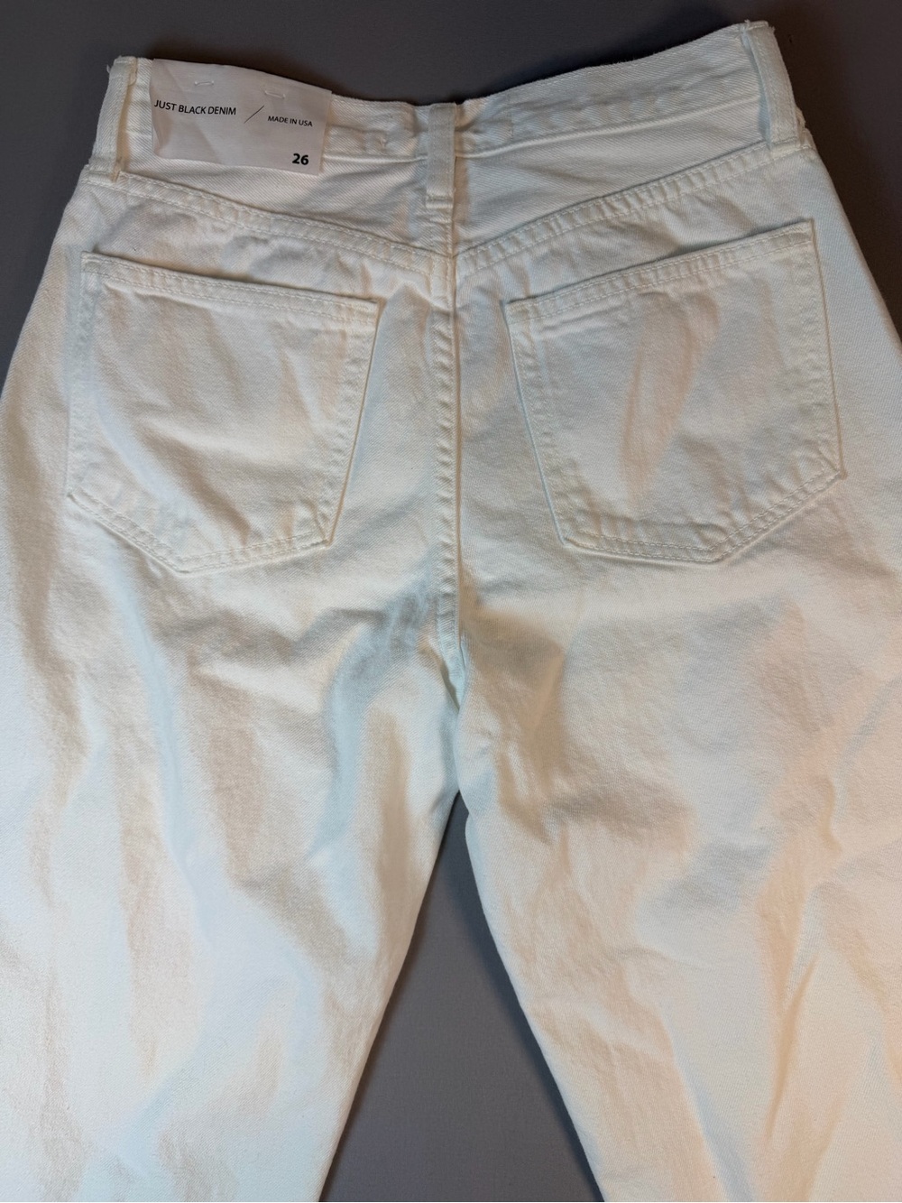 Just Black Denim Size 26 Optic White Relaxed Straight Jeans New With Tags - Picture 12 of 13